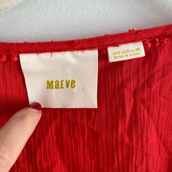 MAEVE by Anthropologie orange-red blouse size 4 - Picture 4 of 11